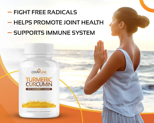 Organic Turmeric & Ginger Capsules - Turmeric Curcumin with Ginger & BioPerine, 95% Curcuminoids - Joint, Digestion, Immunity Support, Black Peppe...