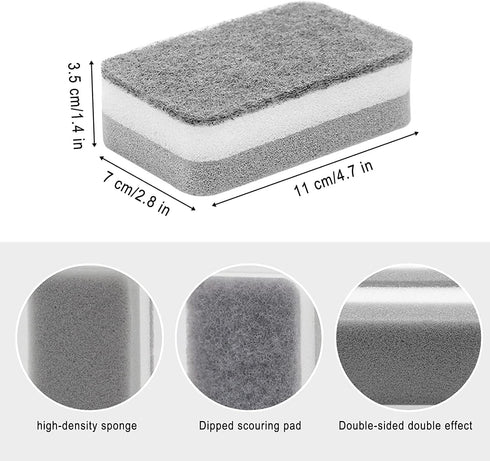 Sponge Individually Wrapped, Kitchen Dishwashing Sponges Bulk, Non Scratch Dishes Scouring Pad, Odor-Free Cleaning Sponge Wipes Scrubber Suitable ...