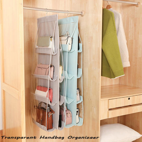 AARAINBOW 1 Pack Hanging Handbag Purse Organizer, Bags Organizor for Purse 8 Pockets Wardrobe Closet Space Saving Handbag Storage, 44.5L x 13.5W (...