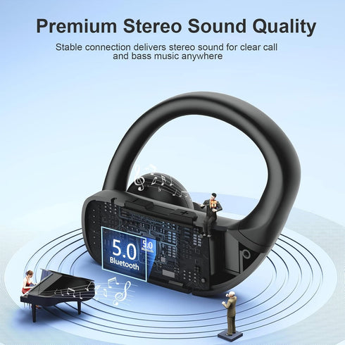occiam Wireless Earbuds Bluetooth Headphones 48H Play Back Earphones in Ear Waterproof with Microphone LED Display for Sports Running Workout Blac...