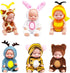 4 Inch Mini Baby Dolls Toys 6 Pcs Gift Set, Cute Baby Dolls Toys with Interchangeable Animal Clothes, Mini Reborn Baby Dolls Gifts for Boys and Gi...