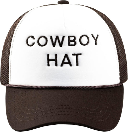 Cowboy Trucker Hat - Cowboy Trucker Hat for Men, Brown Cowboy Baseball Cap...