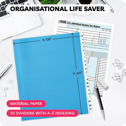 Alphabetical File Organizer - File Sorter - A-Z Accordion File Organizer - A-Z File Organizer - Alphabetical File Dividers - Filing Organizer - (2...