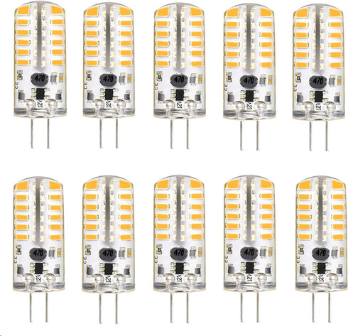 G4 LED Bulbs 12V 3W Bi-Pin LED Light Bulbs 48×3014 SMD 20W Halogen Bulb Replacement Silicone Coated Shatterproof 220 Lumens 360° Beam Angle AC/DC ...