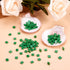 200Pcs Green Glass Seed Beads Tila Beads 2 Hole Flat Square Shaped Beads Loose Spacer Beads Waist Beads Kit for Crafts DIY Beading Summer Boho Jew...