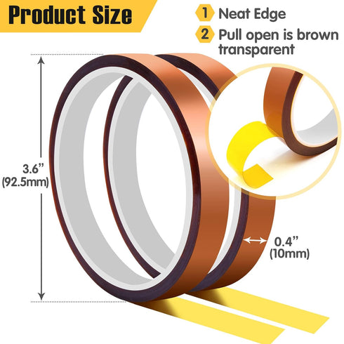 10 Rolls Heat Resistant Tapes for Sublimation, 10mm X 33m 108ft Heat Press Tape for High Temperature Heat Transfer for Sublimation on Coffee Mugs,...