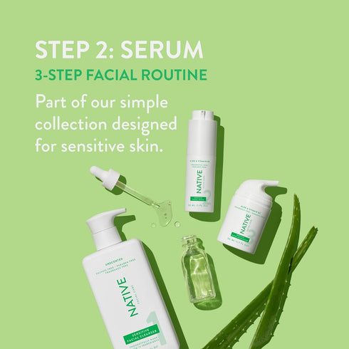 Native Sensitive Facial Serum Contains Naturally Derived Ingredients | Hydrating Serum with Aloe and Vitamin B3, Revitalize and Repair Your Skin, ...