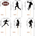 36 PCS Rugby Ball Cupcake Toppers Football Players Sport Cupcake Picks Super Rugby Sports Theme Baby Shower Birthday Party Cake Decorations Suppli...