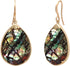 Boho Gold Teardrop - White, Turquoise, Purple, Abalone and Jupiter Shell Crystal Dangle Earrings for Women...