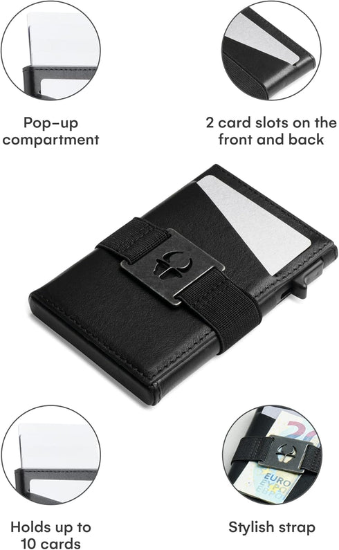 DONBOLSO Minimalist Leather Wallet for Men - 5x4x1-Inch Slim Wallet with RFID Blocking Protection - Functional Cash and Credit Card Holder - Conve...