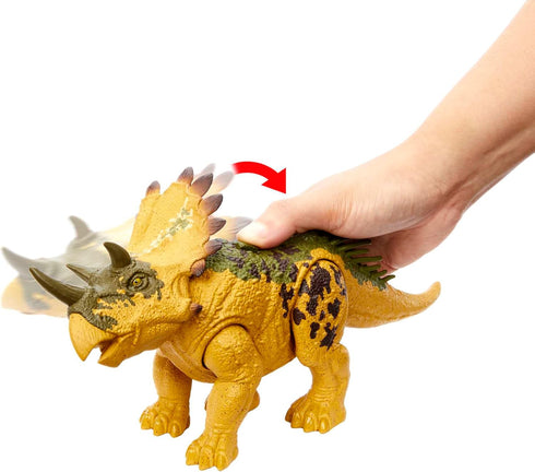 Mattel Jurassic World Wild Roar Dinosaur Toy with Sound & Attack Move, Regaliceratops Posable Action Figure, 11 inches Long...