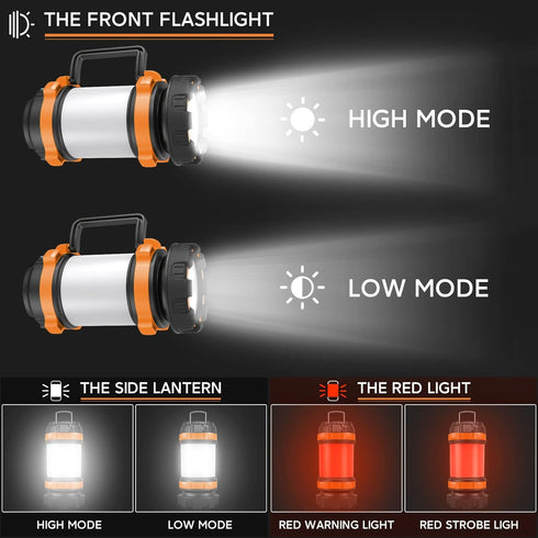 Camping Lantern Rechargeable , Alpswolf Camping Flashlight 4000 Capacity Power Bank,6 Modes, IPX4 Waterproof, Led Lantern Camping, Hiking, Outdoor...