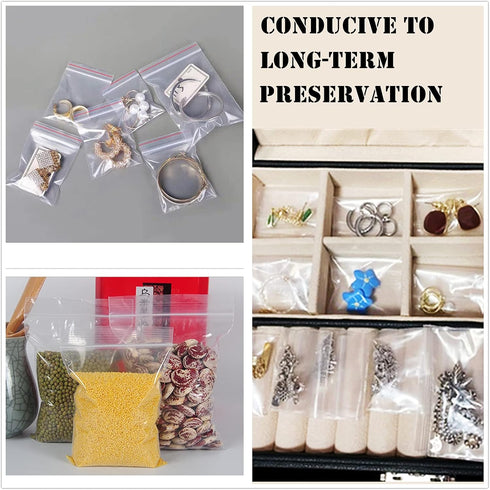 700 Pack Poly Zipper Bags,5 Different Size Small Craft Plastic Bags,Clear Reusable Ziplock Bags Storage for Bead,Jewelry,Candy...