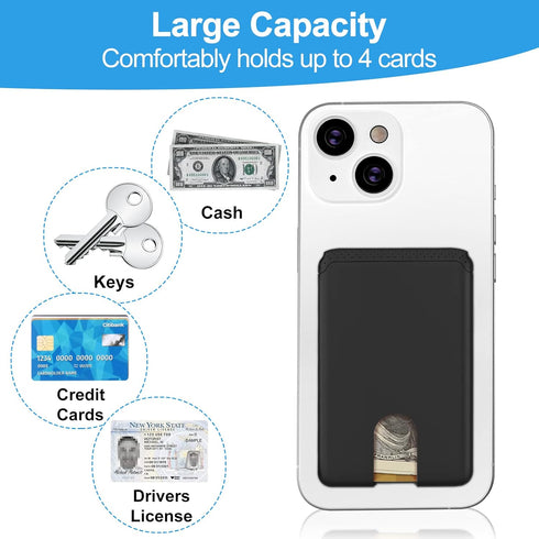 SHANSHUI Phone Card Holder, Silicone Ultra Slim Phone Wallet Stick on Credit Card Holder for Cell Phone Compatible for iPhone, Android & Most Smar...