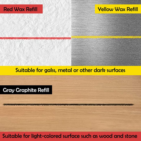 Sutekus Carpenter Pencil Set 3 Pieces Deep Hole Pencil with Built in Sharpener and 18 Pcs Refills Scriber Marking Tools for Woodworking Constructi...