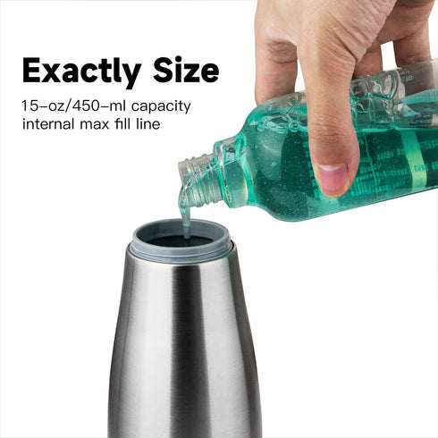 AIKE 15fl.oz Stainless Steel Liquid Soap Dispenser for Dish and Hand Soap...