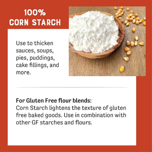 Judee’s Corn Starch 8 oz - 100% Non-GMO and Just One Ingredient - Gluten-Free and Nut-Free - Great Thickener for Sauces, Soups, and Gravies - Ligh...