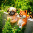 Funny Hanging Resin Dog Flower Pot Hugger Planter Edge Decor Flower Pot Figurine Planter Pot Hanger Decoration for Garden Yard Balcony Starling...