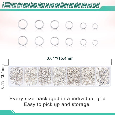 Jump Rings for Jewelry Making Kit, 1500pcs Jewelry Repair Kit for Necklace Bracelet, Lobster Clasps and Closures Repair Supplies Kit with Pliers T...