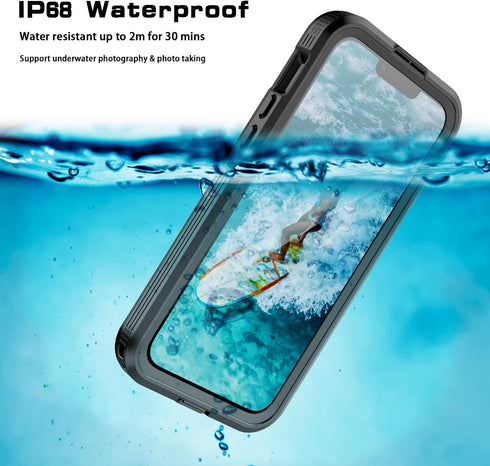 for iPhone 15 Waterproof Case, Built-in Screen Protector, Shockproof, Snowproof, Dustproof, Full Body Protective Cover for iPhone 15 Compatible wi...