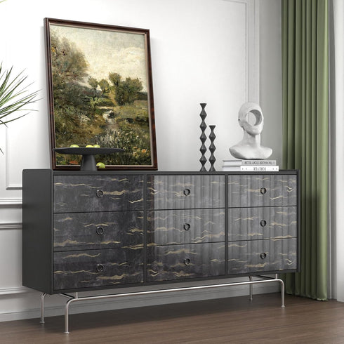 Black and Gold Marble Wallpaper Peel and Stick Glossy Dark Granite Countertops Marble Contact Paper Removable Self Adhesive Wall Paper for Bathroo...