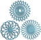 Set of 3 Silicone Trivet Mat - Non-Slip & Heat Resistant Modern Kitchen Hot Pads for Table & Countertop - Trivet for Hot Dishes, Turquoise...