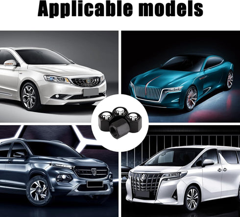 4 Pack Car Valve Stem Caps, Skull Tire Air Valve Caps for Car, Universal Tire Wheel Rim Dust Covers (Black & White)...