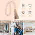 Garneck Wood Bead Garland,Farmhouse Tassels Beads, Rustic Country Decor Prayer Beads for Home Door Knob Christmas Decoration (1 Pack) (1pack) (3pa...