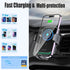 15W Fast Wireless Car Charger Mount Dual Coil - Auto Alignment Clamping Wireless Car Phone Charger, Dashboard Windshield Wireless Charging Car Hol...