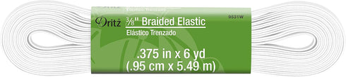 Dritz 9531W Braided Elastic, 3/8-Inch x 6-Yard, White...