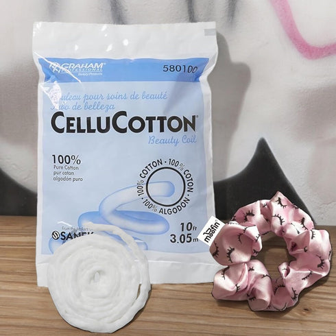 Cellucotton, 10ft Coil, Bundle With With Bonus Hair Tie, Absorbent Cotton Coil For Hair Perm, Makeup Removal Skin Care, Allergy Friendly Cotton Pe...