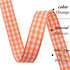 Orange Gingham Ribbon, 3/8" x 50Yards Roll Plaid Ribbon, Plaid Buffalo Ribbon for Hair Accessories, Craft and Gift Wrapping...