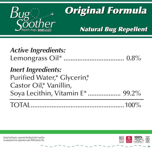 Bug Soother Spray 8 oz - Natural Insect, Gnat and Mosquito Repellent & Deterrent - Safe Bug Spray for Adults, Kids, Pets, & Environment - Made in ...