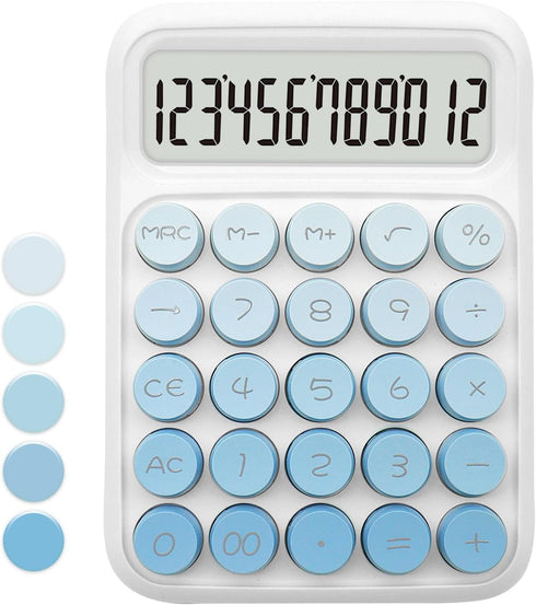 Blue Calculator, UPIHO Standard Calculator,Gradient Blue Calculator with 12 Digit Display and Big Buttons,Blue Office Supplies and Desk Accessorie...