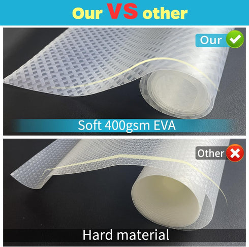 Bloss Fridge Liners, Refrigerator Liners, Easy to Clean Fridge Shelf Liners Non-Slip Refrigerator Mats for Shelves,Cabinet, Drawers, Cupboard(Grid...