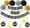 60th Anniversary Decorations Kit - Gold Glitter Happy Anniversary Banner, 9Pcs Sparkling Hanging Swirl, 6Pcs Poms - For 60th Wedding Party Decorat...