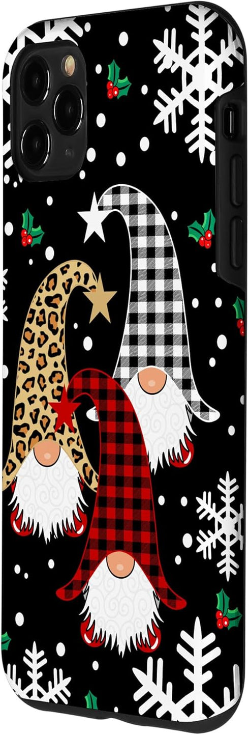 iPhone 11 Pro Max Gnomes Buffalo Plaid Leopard Christmas Tree Santa Xmas Case...