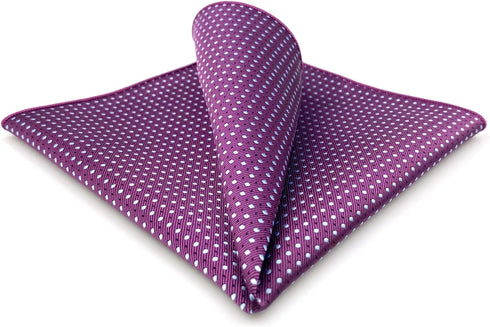 S&W SHLAX&WING Pocket Squares for Men Dotty Purple with blue Dots Color Edge...