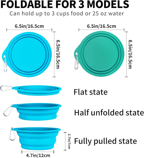 COOYOO Collapsible Dog Bowls 700ML,2 Pack Portable Collapsible Dog Water Bowls for Cats Dogs,Pet Foldable Feeding Watering Dish for Traveling Camp...