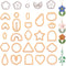 Fchil Floral Polymer Clay Cutters, Flower Leaf Clay Cutters for Earring Making, Boho Geometric Shaped Jewelry Cutters, 29 Pcs...