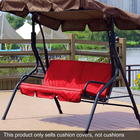 Oumefar Outdoor Swing Cushion Cover 3 Seater Swing Chair Cushion Replacement Sleeve Swing Seat Pads Cushion Cover Replacement for Patio Garden Yar...