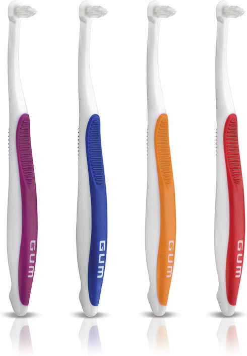 GUM End Tuft Toothbrush - Extra Small Head For Hard-to-Reach Areas - Implants, Back Teeth, and Wisdom Teeth - Soft Dental Brush for Adults (6pk)...