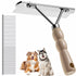 Dog Rake for Undercoat Long Tooth Dogs Comb, Rake Brush+Stainless Steel Shedding Comb, Husky Undercoat Rake Grooming Tool Set for Big Dog Horse Lo...