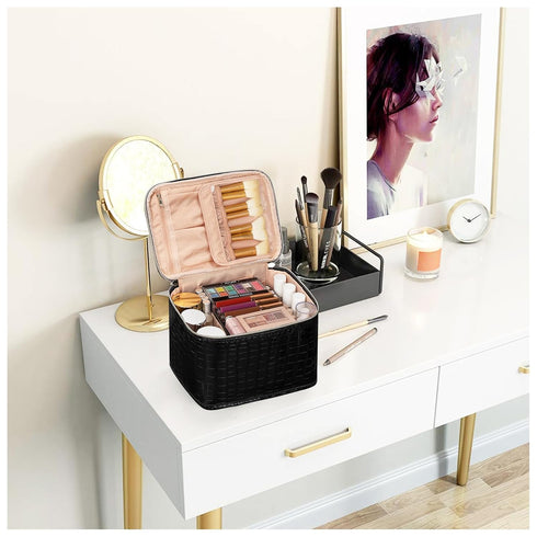 OCHEAL Travel Makeup Bag, Cosmetic Bags for Women Makeup Case Organizer Large Capacity Travel Toiletry Bag Storage Bags with Divider and Handle fo...
