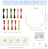 FREEBLOSS 4 Set 8'' Embroidery Kit for Beginners Cats&Plants Pattern Embroidery Kit with Instructions Full Kit of Embroidery Cloth 2 Embroidery Ho...