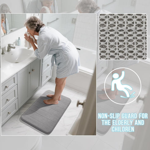 Yimobra Memory Foam Bath Mat, Super Soft Absorbent Bathroom Rug Non Slip 24x17 Inch, Quick Dry, Machine Washable Floor Carpet for Tub Shower, Home...
