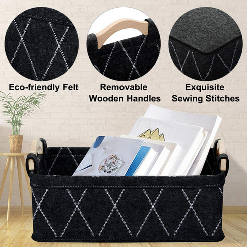 Small Baskets Collapsible Storage Bin Fabric Organizer for Shelves Underwear Socks Bra Towel Toiletry Baby Products Empty Gift Basket Dark GRAY...