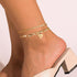 YANODA Initial Ankle Bracelets for Women, Layered Gold Anklets for Women 14k Real Gold Filled Figaro Letter Anklets for women waterproof Summer Je...