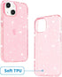 JJGoo Compatible with iPhone 15 Case Glitter, Clear Transparent Soft TPU Sparkle Anti-Scratch Shockproof Protective Phone Bumper, Women Girls Slim...