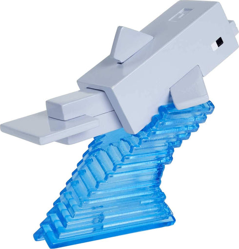 Mattel Minecraft Craft-A-Block Dolphin Figure, Authentic Pixelated Video-Game Characters, Action Toy to Create, Explore and Survive, Collectible G...